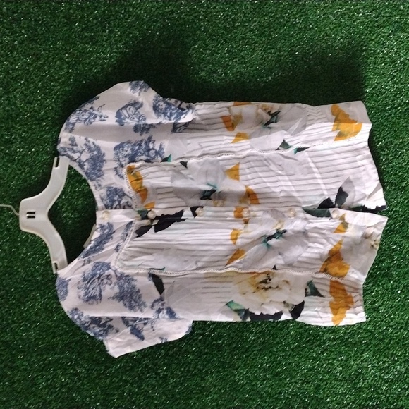 Anthropologie Yellow and Green Floral Blouse - Picture 6 of 6